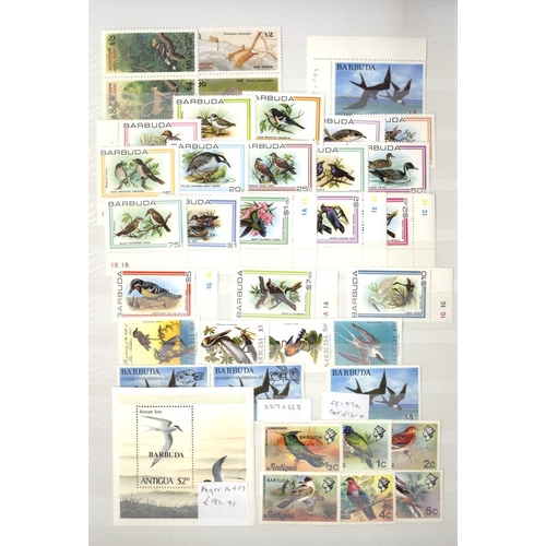 146 - BIRDS extensive collection housed in four large stockbooks A-Z ranges of stamps & miniature sheets a... 