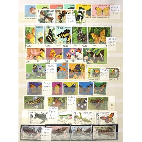 147 - BUTTERFLIES & MOTHS majority UM collection housed in three stockbooks mainly tagged with date & SG n... 