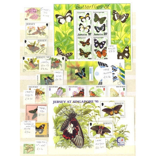 147 - BUTTERFLIES & MOTHS majority UM collection housed in three stockbooks mainly tagged with date & SG n... 