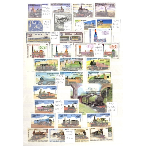 157 - RAILWAYS/TRANSPORT mainly UM collection and housed in three large stock books all tagged and identif... 