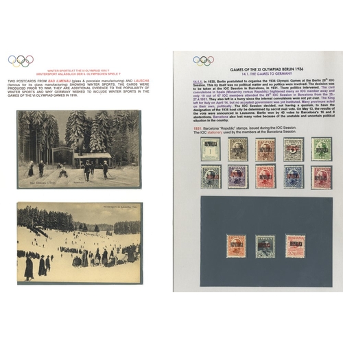 158 - SPORT/OLYMPICS 1900-30's varied accumulation of stamps, postcards, photos & covers, all on a sportin... 