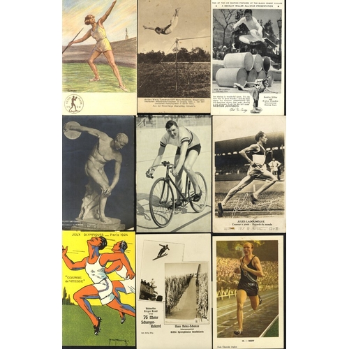 158 - SPORT/OLYMPICS 1900-30's varied accumulation of stamps, postcards, photos & covers, all on a sportin... 