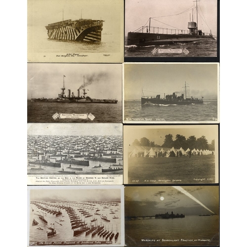 186 - NAVAL - BRITISH NAVY BATTLESHIPS album of cards (many RP's), noted - HMS Angus - fleet aeroplane shi... 