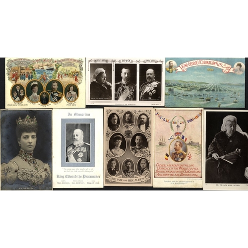 188 - ROYALTY mainly British cards of individual Kings & Queens, family groups, Coronations, Royal Process... 