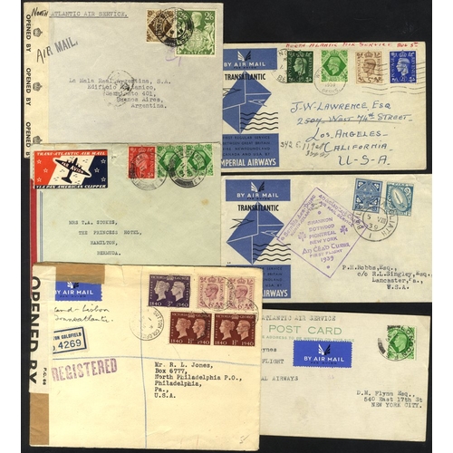 193 - 1935-45 collection of flight covers incl. Imperial Airways, Trans-Atlantic mails with 1939 cacheted ... 