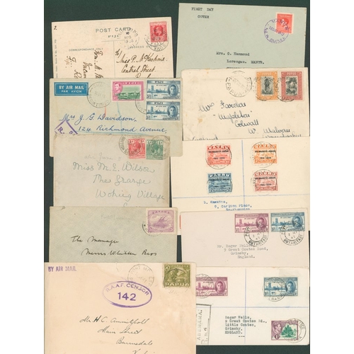 196 - BRITISH COMMONWEALTH (PACIFIC) 1908-47 range of covers from British Solomon Islands, Fiji (3), Gilbe... 