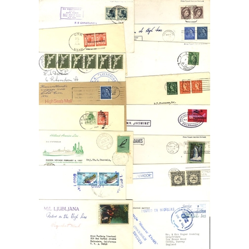 202 - MARITIME Ship's cachets: group of mainly philatelic covers (many Drechsel & Hosking items) c1940's-2... 