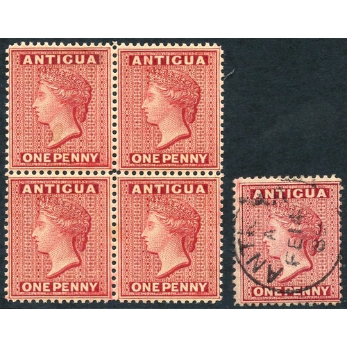 216 - 1884-87 CCA 1d rose block of four, fine M (upper left stamp has small stain on Queen's neck), SG.26,... 