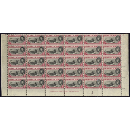 235 - 1949 1½d black & rose-carmine P.14 lower half sheet, UM (SG.40d) plus a range of blocks of four or l... 