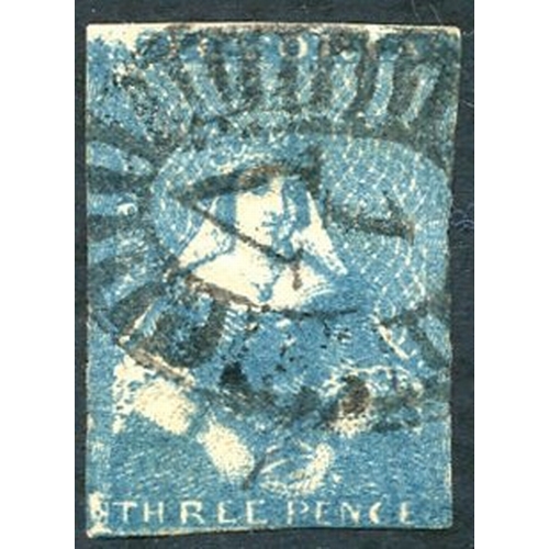 239 - 3d deep blue, pos. 109, [7], lower left corner, margin at top and in places elsewhere, clearly cance... 