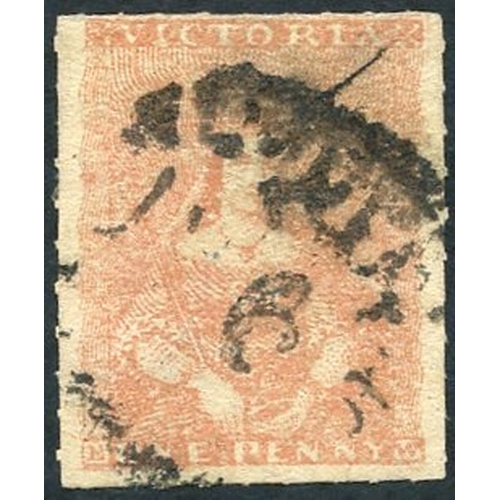 241 - 1d 9th printing, dull brown-red [4] showing roulettes, or traces thereof, on all four sides, cancell... 