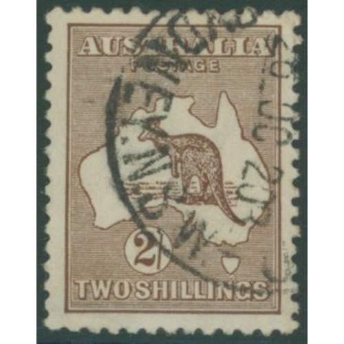 256 - 1915-27 Narrow Crown 2s red brown (aniline) VFU, small corner crease, SG.41b. Scarce. (1) Cat. £500