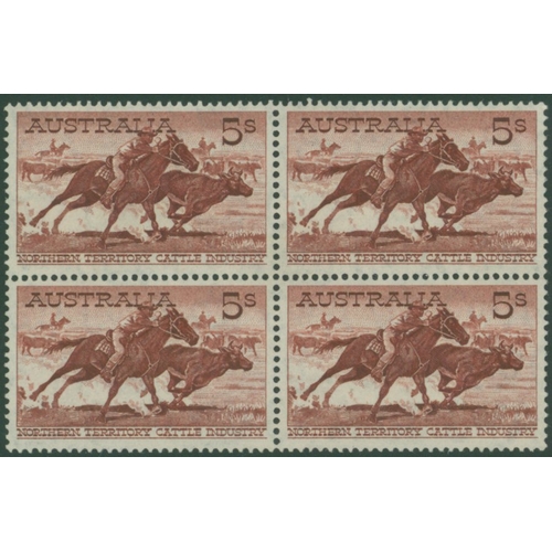 269 - 1959-64 5s brown red on white paper 'Stockman' UM block of four, SG.327a. (4) Cat. £380++