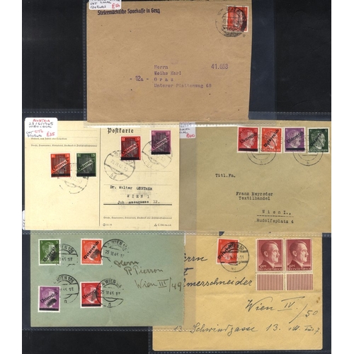 275 - 1945 Provisional issues on cover incl. elusive Graz overprint 8pf local cover, Vienna barred overpri... 