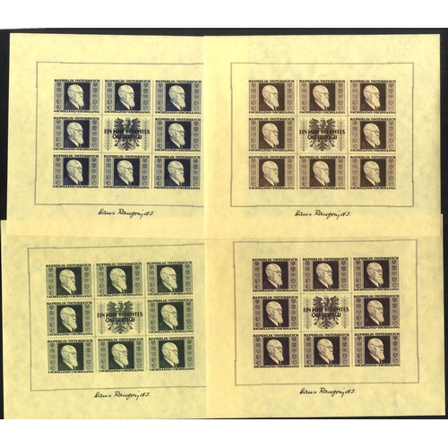 276 - 1946 Renner set of four imperf M/Sheets, UM. SG.MS976. (4) Cat. £3250