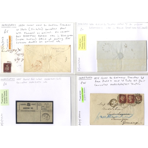 HEREFORDSHIRE 1836-52 covers with UDC's of Brampton Bryan (weak), fine ...