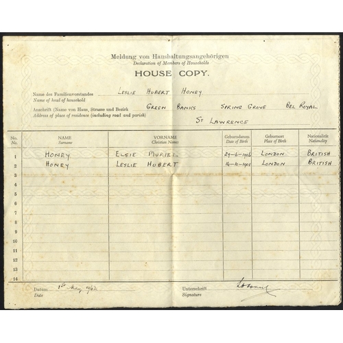 1202 - WWII Red Cross message forms (2) from Jersey or Guernsey to Canada or UK; pair of incoming internee ... 