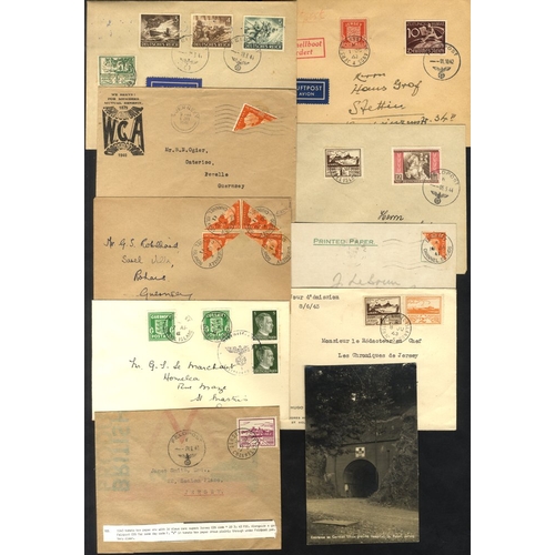 1203 - WWII small binder containing a group of mainly philatelic covers with KGVI 2d bisects (8), Arms (19 ... 