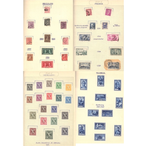 134 - OLD SIMPLEX ALBUM containing a world collection ,noted - GB 1840 1d, four margins (thin), a few Cind... 