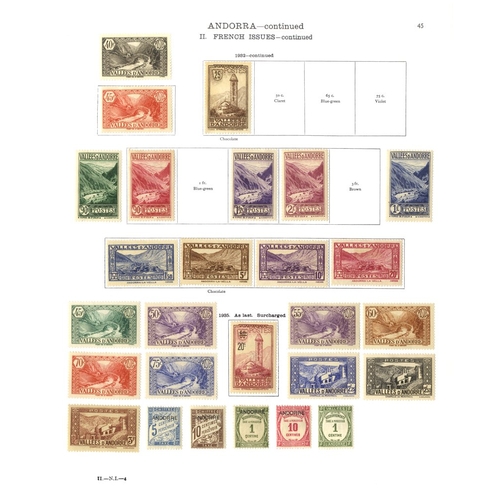 147 - ANDORRA 1928-35 Spanish PO's incl. 1928 o/pt to 1p and 1929 to 4p, French PO's with 1931 to 20f (exc... 