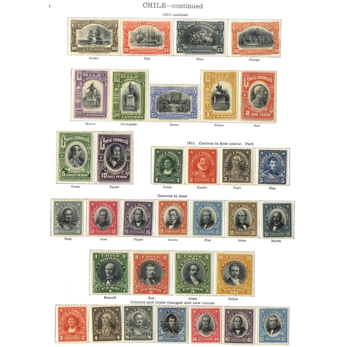 155 - CHILE 1861-1936 attractive range with 1867 to 20c, 1878-98 Roulettes, 1905 set, 1910, 1911 & 1936 se... 