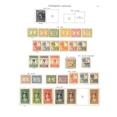 159 - CURACAO 1873-1934 incl. 1901 (SG.51/3), 1915 to 2½g, 1928 to 35c and 1929 Air Surcharges. Also Surin... 