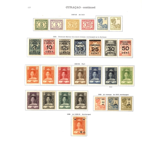 159 - CURACAO 1873-1934 incl. 1901 (SG.51/3), 1915 to 2½g, 1928 to 35c and 1929 Air Surcharges. Also Surin... 