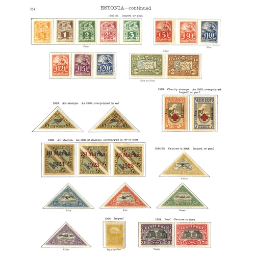 162 - ESTONIA 1919-36 incl. 1922 Perf set to 20m, 1923 100m & 200m, 1923 Air pairs & SG,49/50B, also 1928-... 