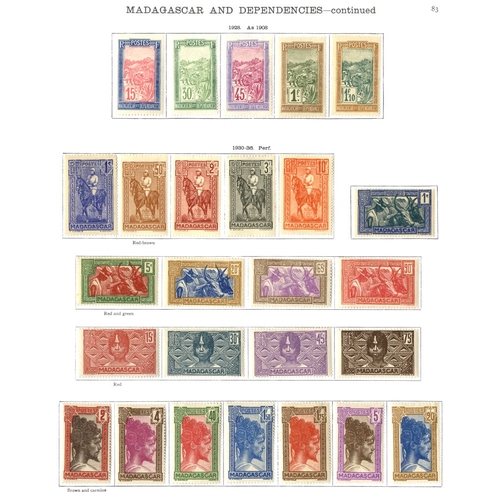 175 - FRENCH COLONIES (MADAGASCAR) 1894-1935 with Ste. Marie de Madagascar 1894 set to 1f (40c defective... 