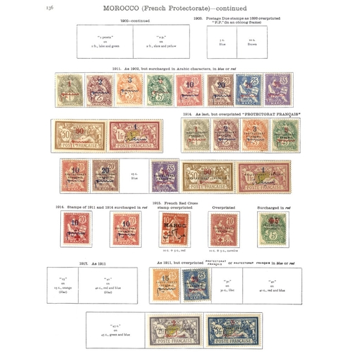 179 - FRENCH COLONIES (PO's in MOROCCO) 1891-1936 with 1891 o/pt 50c and 1p, 1911 set, 1917 to 10f (scarce... 