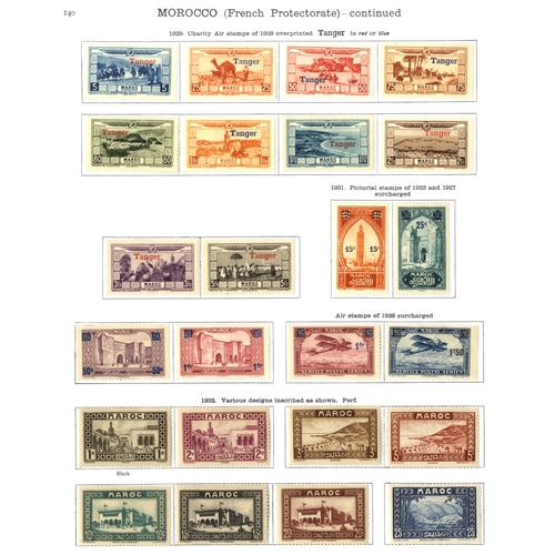 179 - FRENCH COLONIES (PO's in MOROCCO) 1891-1936 with 1891 o/pt 50c and 1p, 1911 set, 1917 to 10f (scarce... 