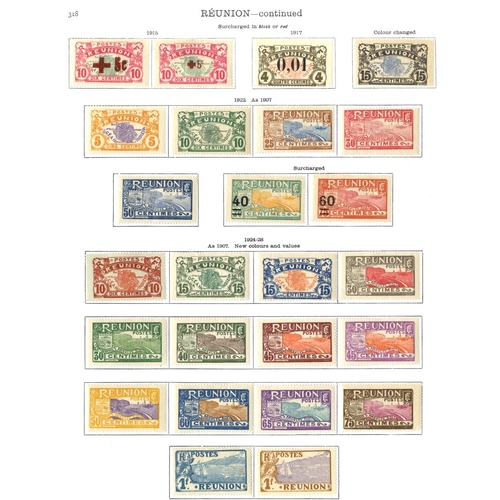 181 - FRENCH COLONIES (REUNION) 1885-33 range of 130 with o/pts, 1892 50c, 1900 50c, 1907 & 1922 sets etc,... 