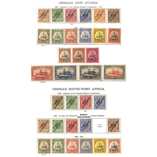 186 - GERMAN COLONIES comprehensive ranges from each territory with Cameroun (21) incl. 1900 to 3m, Caroli... 