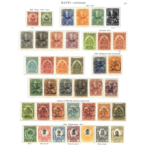 190 - HAITI 1881-1915 with 1881 imperfs to 20c, 1902 o/pts to 1g, 1906 h/stamps to 1g, 1914 o/pts etc. Att... 