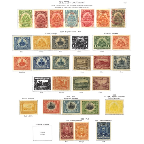 190 - HAITI 1881-1915 with 1881 imperfs to 20c, 1902 o/pts to 1g, 1906 h/stamps to 1g, 1914 o/pts etc. Att... 