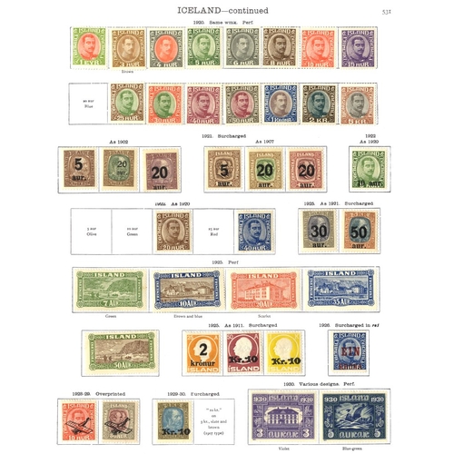 192 - ICELAND 1876-1935 attractive range incl. 1902, 1907 & 1920 (excl. 20ore) sets to 5k, 1925 set of fiv... 