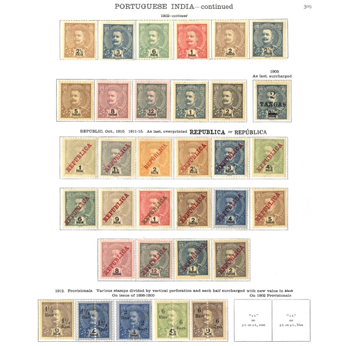 219 - PORTUGUESE COLONIES (PORTUGUESE INDIA) 1876-1933 with some of the scarce early types (typically mixe... 