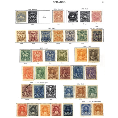 225 - SOUTH AMERICA - Ecuador (191) an attractive range with 1894-95 to 5s and Airs etc, extensive Paragua... 