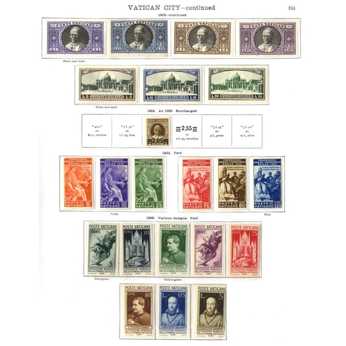 234 - VATICAN 1929-36 attractive range of stamps (49)  incl. 1933 Holy Year and set to 20L, 1934 SG.37 (Ca... 