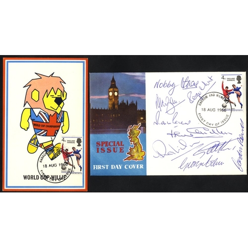 245 - FOOTBALL 1966 World Cup England Winners FDC signed by nine of the winning team (excl. Bobby Charlton... 