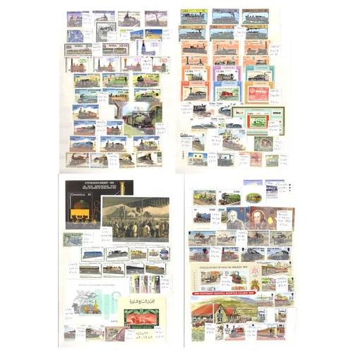 250 - RAILWAYS UM collection of stamps & M/Sheets housed in two stock books, all tagged and identified wit... 