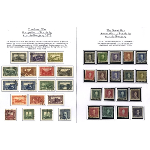 252 - WWI mainly M (some U) well written up foreign collection in two ring binders, covering many of the a... 