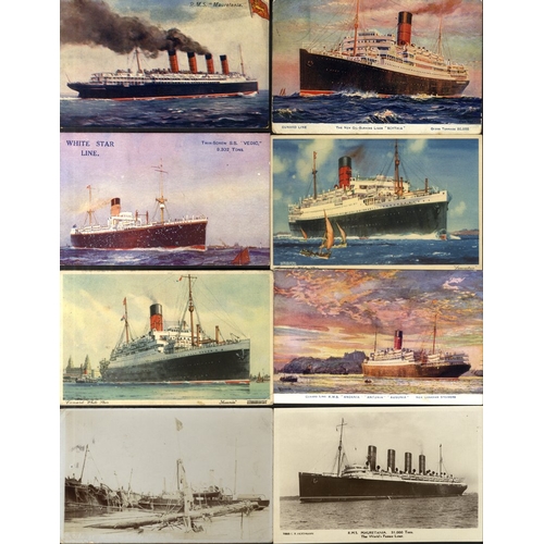 262 - SHIPPING modern album of cards (120) incl. Cunard, White Star, wrecks etc. Mixed condition.