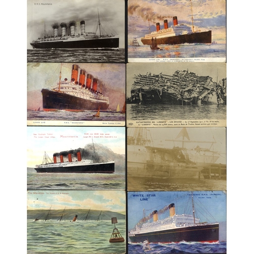 262 - SHIPPING modern album of cards (120) incl. Cunard, White Star, wrecks etc. Mixed condition.