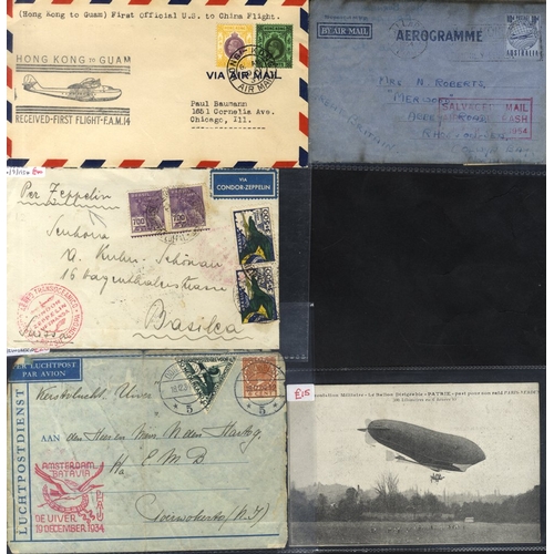 266 - AIRMAIL MISCELLANY 1934 Zeppelin commercial cover Brazil with Friedrichshafen arrival; 1937 Hong Kon... 