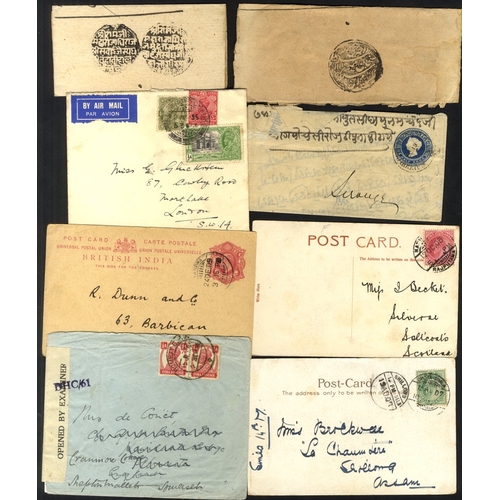 270 - INDIA, BURMA & NEPAL 19th/20thC QV, KEVII postal stationery & covers, PPC's, KGV airmail covers, WWI... 