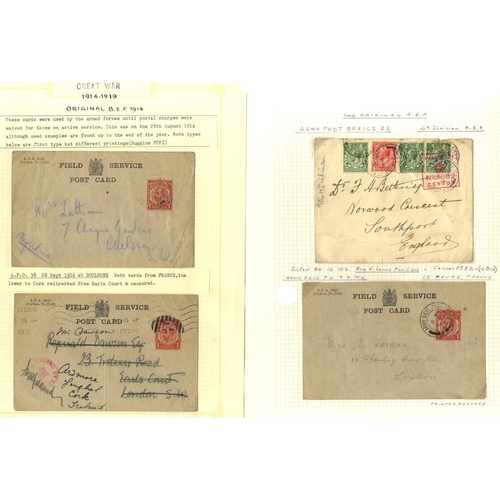 283 - 'THE GREAT WAR' collection written up in an album with two propaganda leaflets written in German and... 