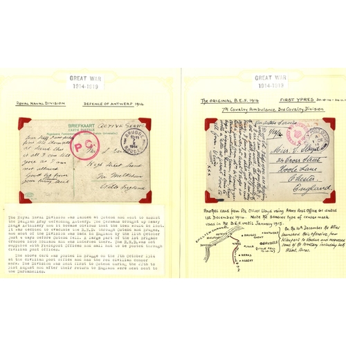 283 - 'THE GREAT WAR' collection written up in an album with two propaganda leaflets written in German and... 