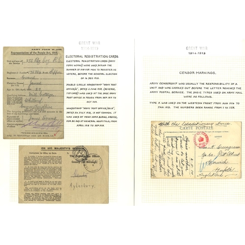 283 - 'THE GREAT WAR' collection written up in an album with two propaganda leaflets written in German and... 