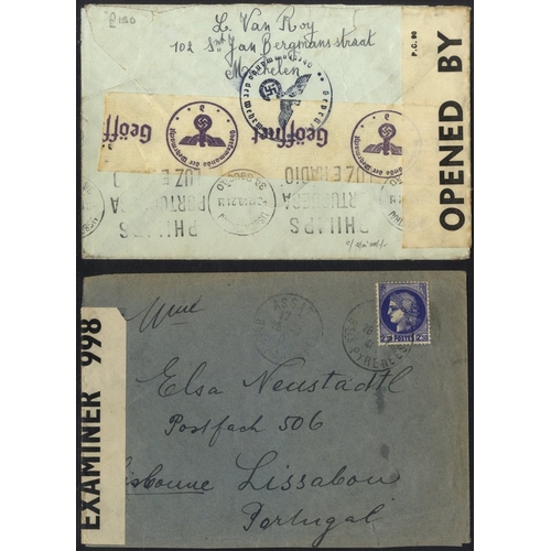 284 - WWII UNDERCOVER MAIL Thomas Cook PO Box 506 - 1940-41 two censored covers ex France & Belgium, the l... 